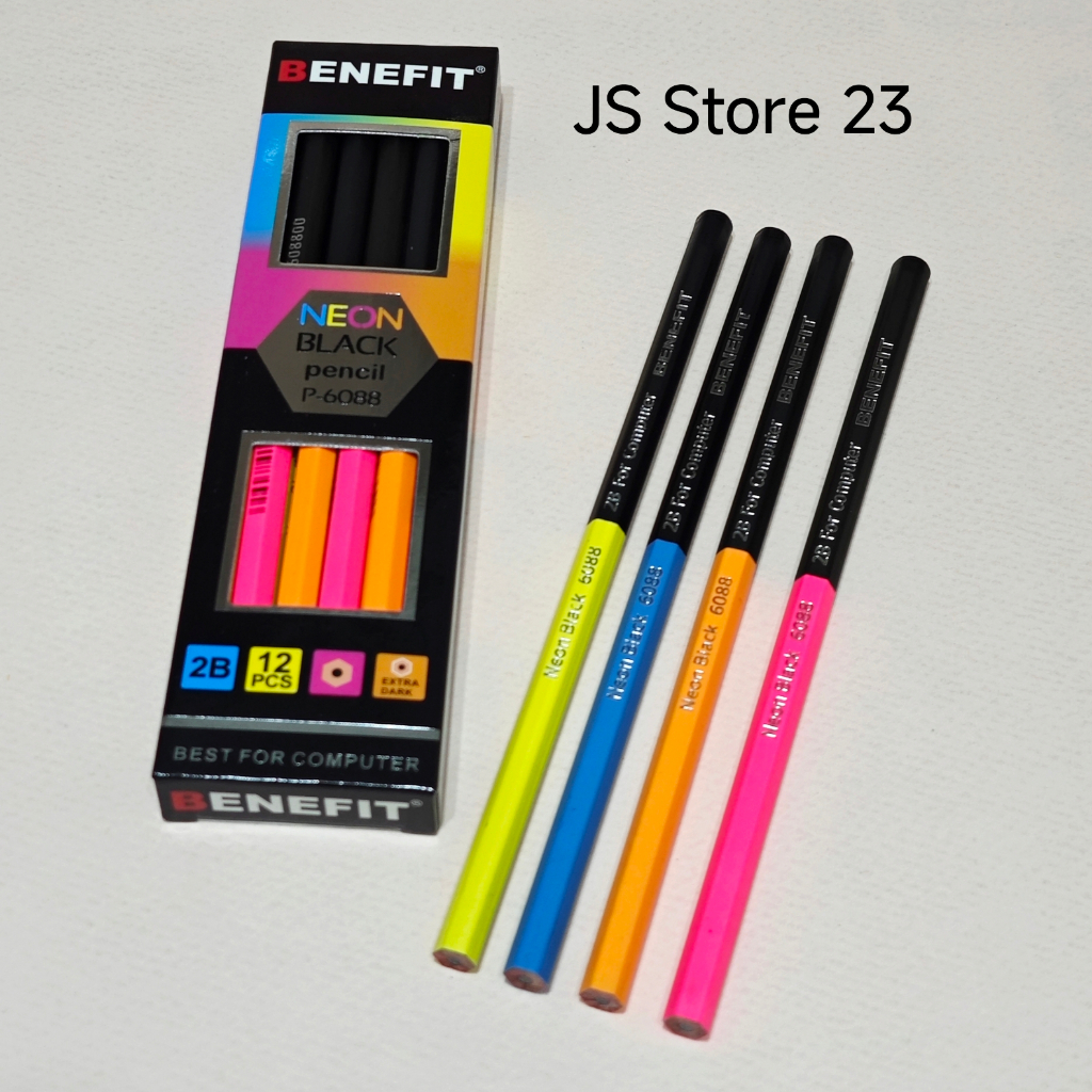 

Pensil / Pencil 2B Neon Black Benefit P6088 1 pak 12 pensil