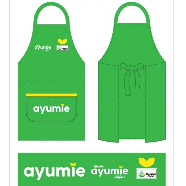 Ayumie - Apron Hijau Celemek Masak Dapur Pria Wanita