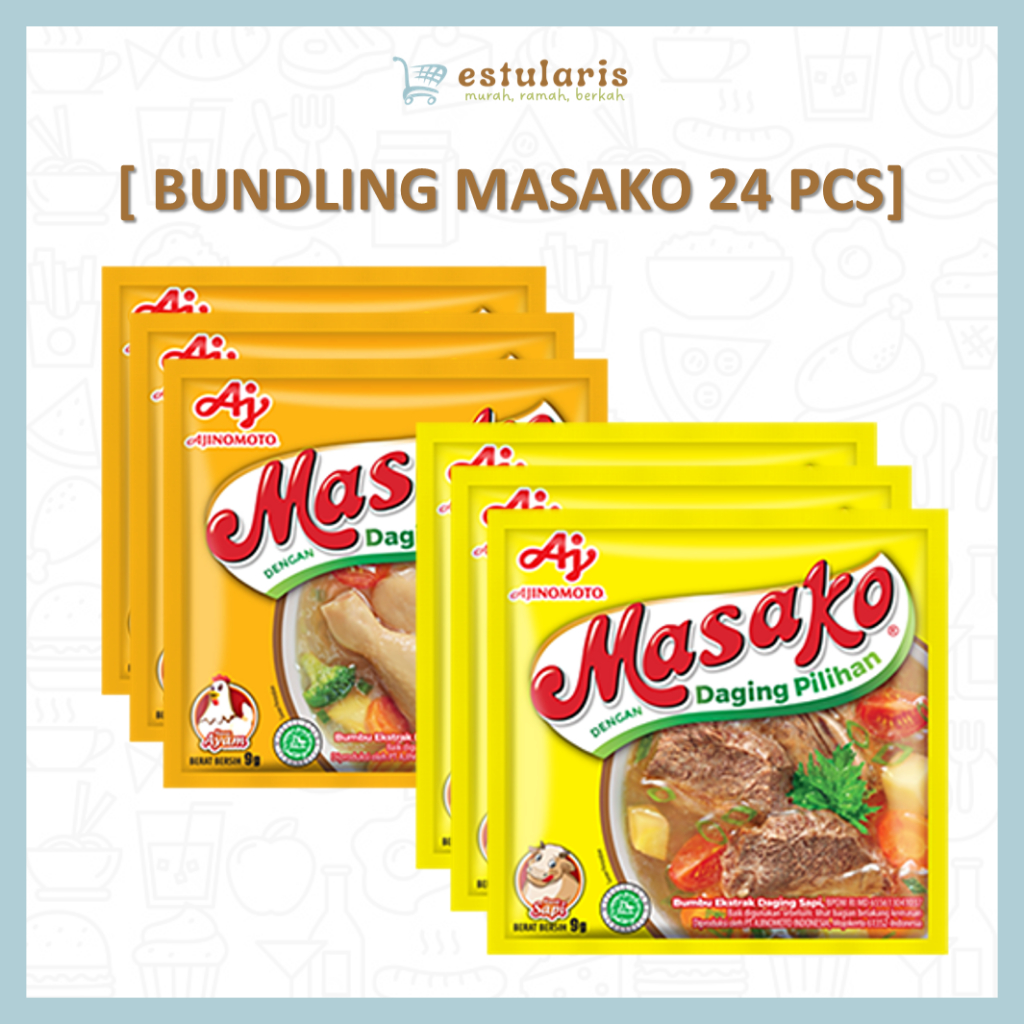

PENYEDAP MAKANAN MASAKO SAPI AYAM PROMO MURAH HALAL 24 PCS