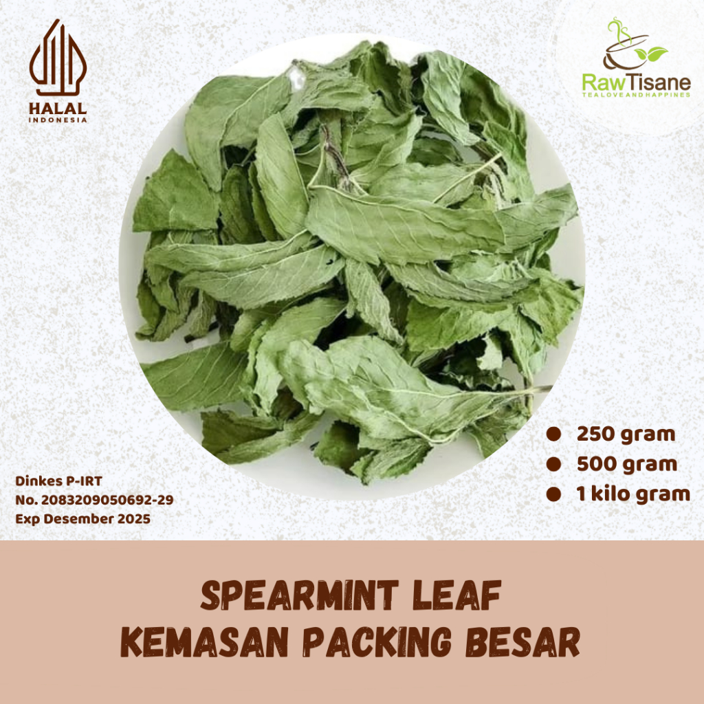 

RAW TISANE Dried Spearmint Leaf Tea / Teh Daun Spearmint Kering Isi 1 Kg