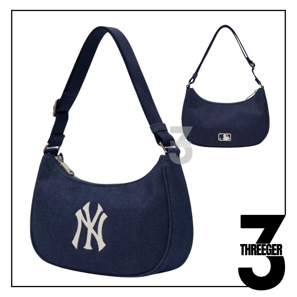 MLB NY Basic Denim Hobo Bag Navy Original