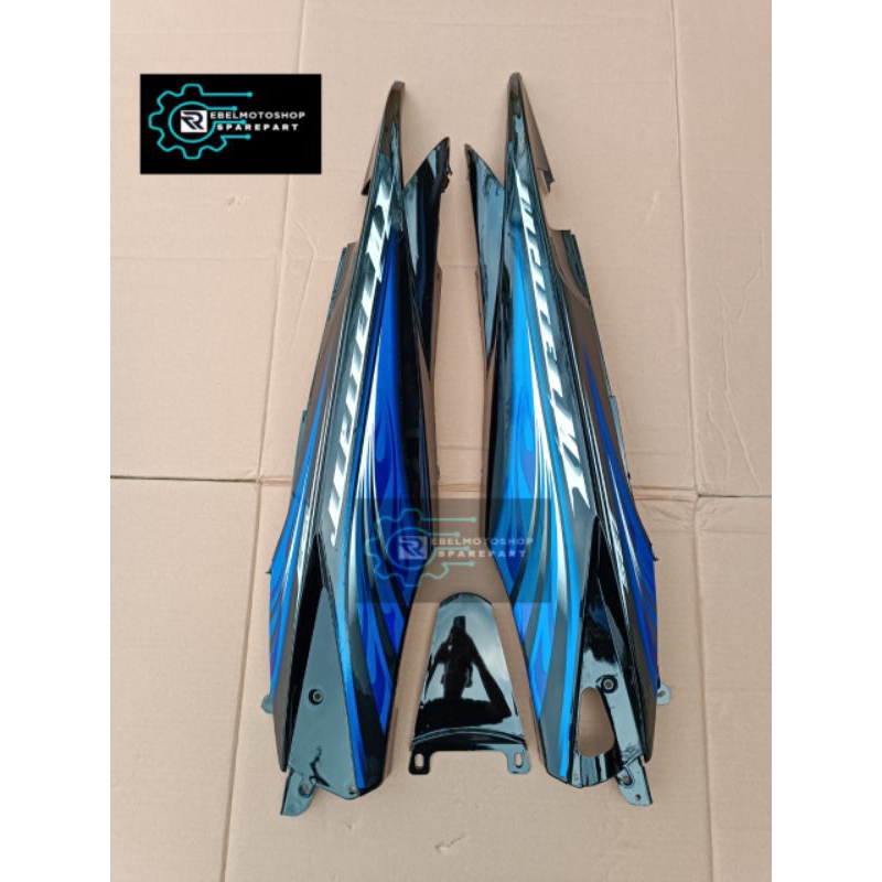 cover body samping belakang jupiter mx old jupiter mx lama hitam plus striping