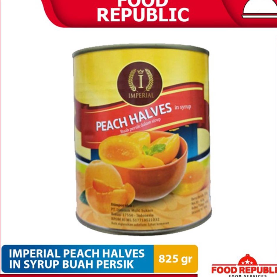 

Promo Terbatas Imperial Peach Halves In Syrup 825 gr Buah Persik Dalam Sirup Halal