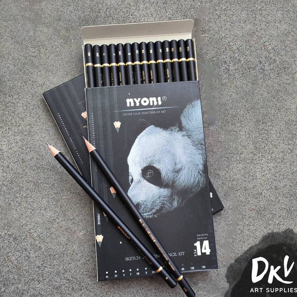 

ART T75K NYONI Graphite Sketch Pencil Set 14pcs Pensil Kayu Grafit 4H 12B