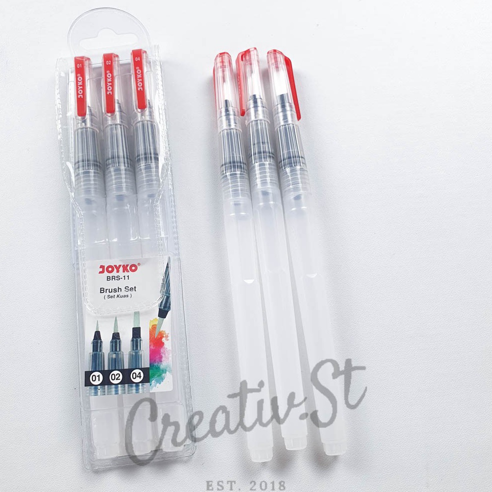 

KODE W5D4 Joyko Water Brush Kuas Watercolor BRS11 SET 3 pcs WaterBrush