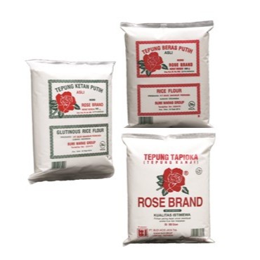 

Rose Brand Tepung Beras Putih Ketan Putih Tapioka Kanji 500 gr Rosebrand untuk Kue Tradisional