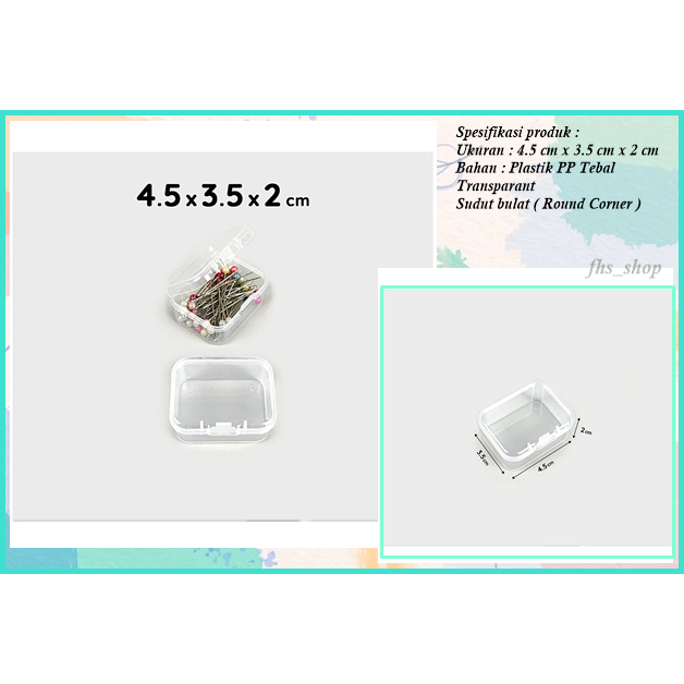

Kotak Transparan Tempat Penyimpanan Kotak Serbaguna Tempat Transparan Kotak Plastik 4.5 x 3.5 x 2 cm