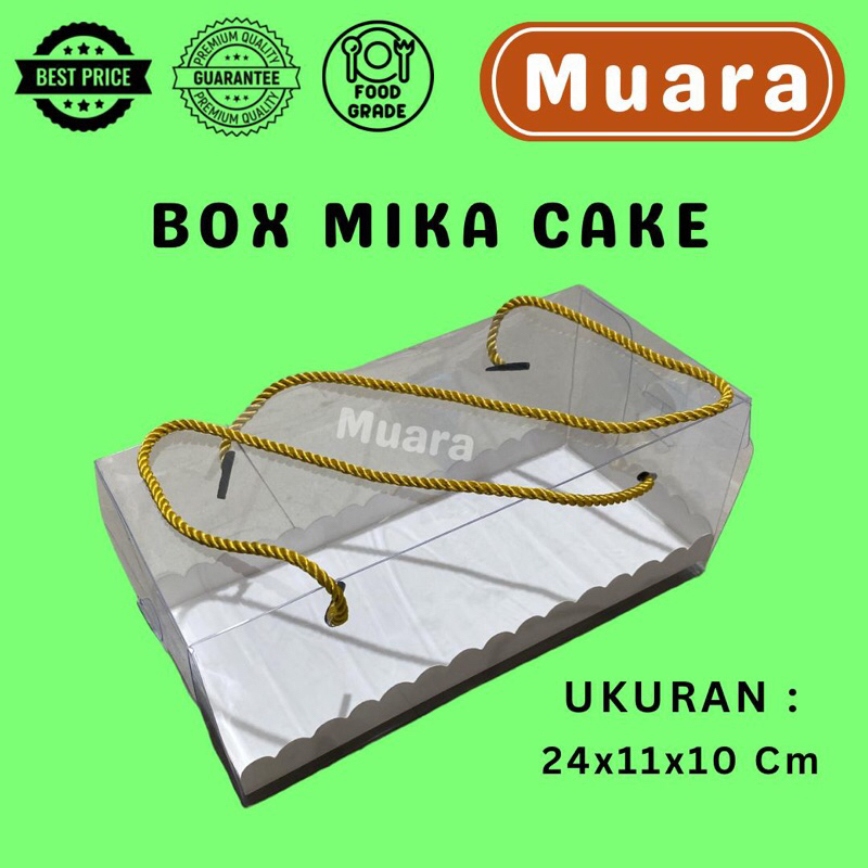 

[10PCS] Box Mika Cake 24x11x10Cm / Box Kotak Hampers Cake Kue / Kotak Mika Kue Handle Tali