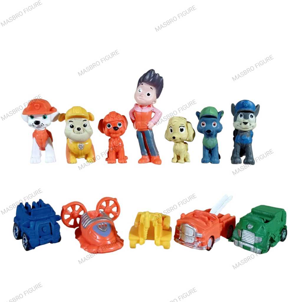 Action Figure Paw patrol Mainan Anak pajangan Topper Kue Paw Patrol Set isi 12 pcs