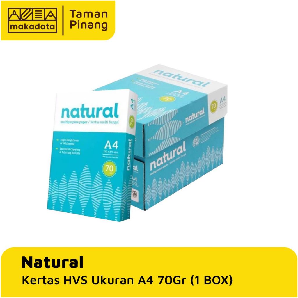 

KERTAS HVS / KERTAS FOTOCOPY / KERTAS PRINT NATURAL A4 70 GRAM (1 BOX)