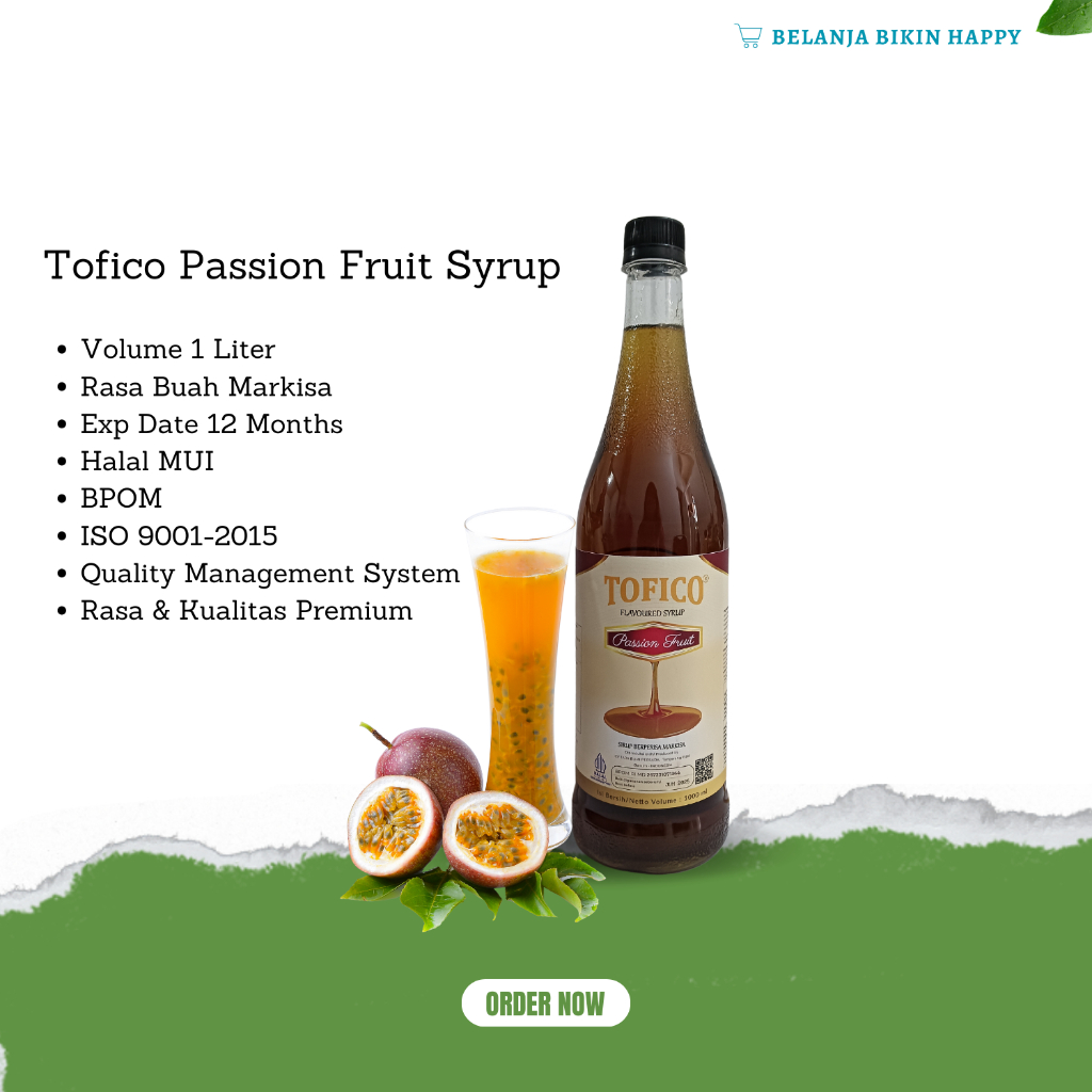 

Sirup Markisa 1000 ml / Tofico Passion Fruit Syrup 1 Liter