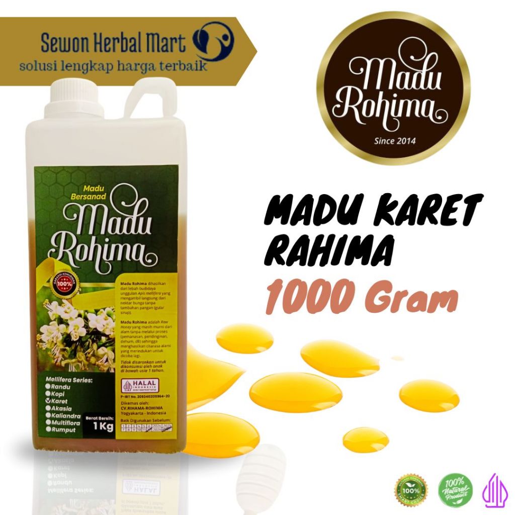 

Madu Asli Murni Full Nektar - Madu Karet Rahima 100% Herbal Premium - Madu Karet Raw Honey Rahima