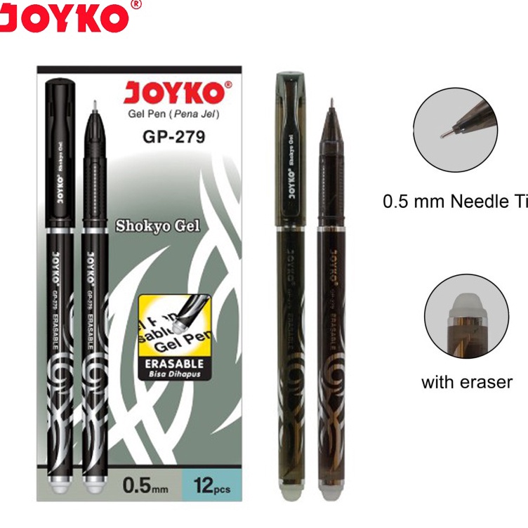 

KODE B5Q9 1 LSN12 PCS Erasable Gel Pen Pulpen Pena Bisa Dihapus Joyko GP279