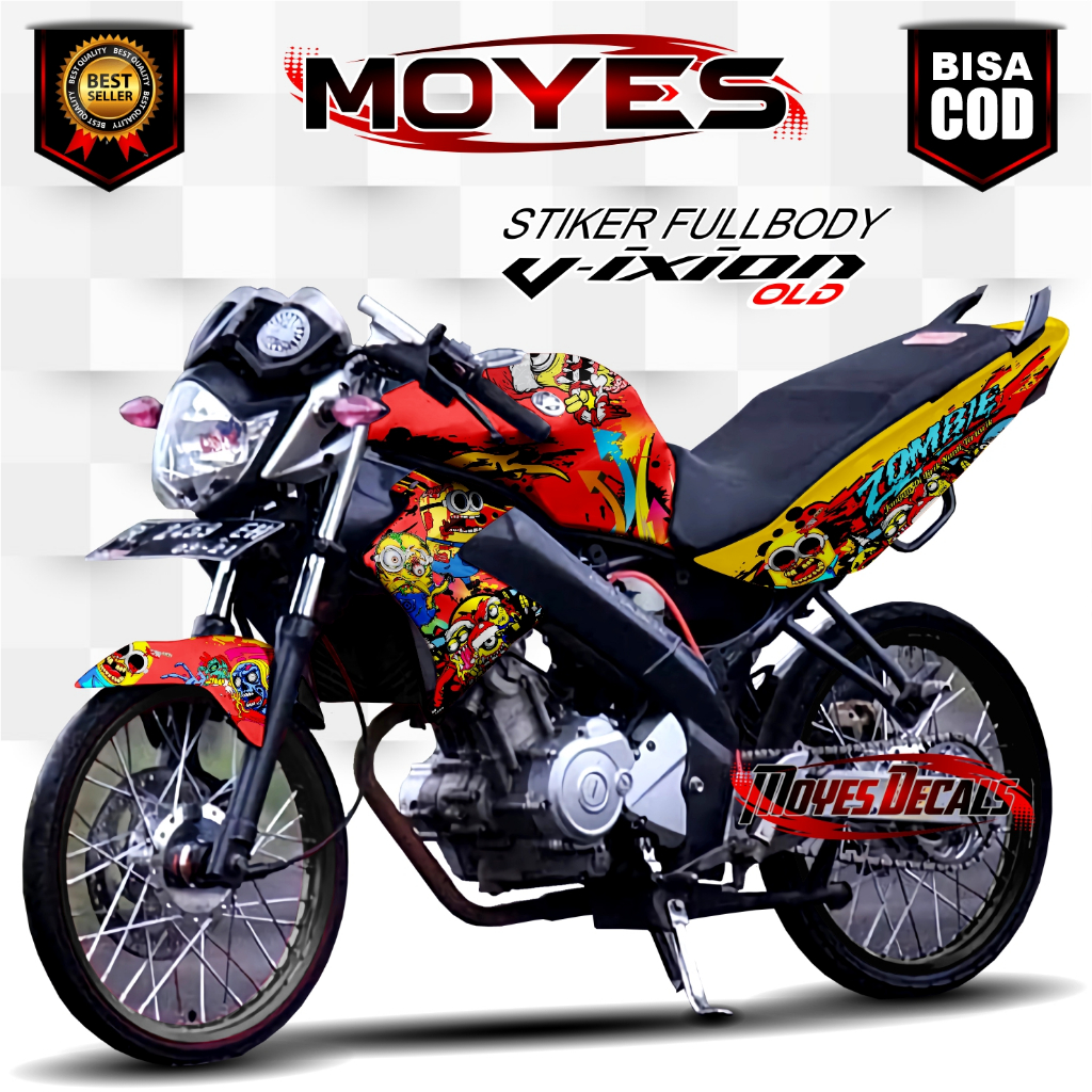 Decal Stiker Fullbody Vixion OLD - Stiker Variasi Vixion old Motif Hayabusa