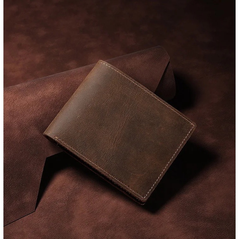 Dompet pria kulit retro crazy horse -dompet pria pendek panjang