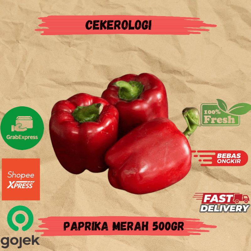 

Paprika Merah 500gr / Paprika Merah / Paprika / Paprika Merah Fresh Berkualitas / JABODETABEK / Sayur Segar / Sayuran / Sayur