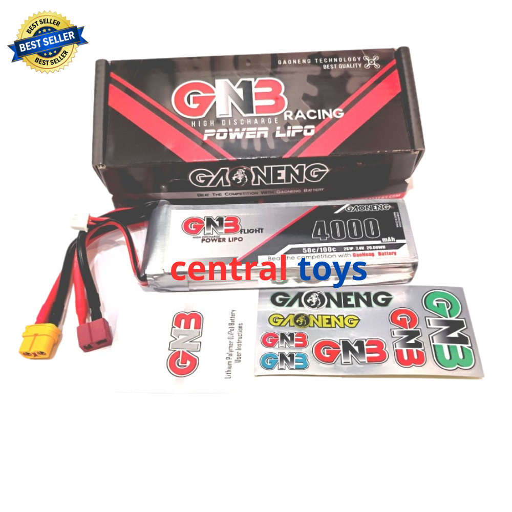 baterai lipo 2s 7.4V 4000mAH 50C GNB gaoneng HSP 94123 94111 brushless TAMIYA TT02 WRX XV01