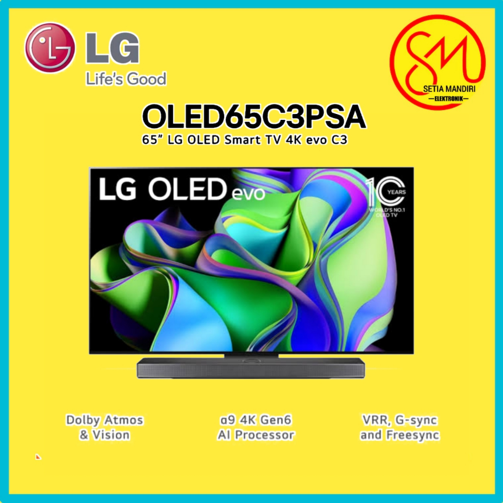 LG 4K Ultra HD OLED Smart TV 65 Inch Evo C3 OLED65C3PSA - GARANSI RESMI