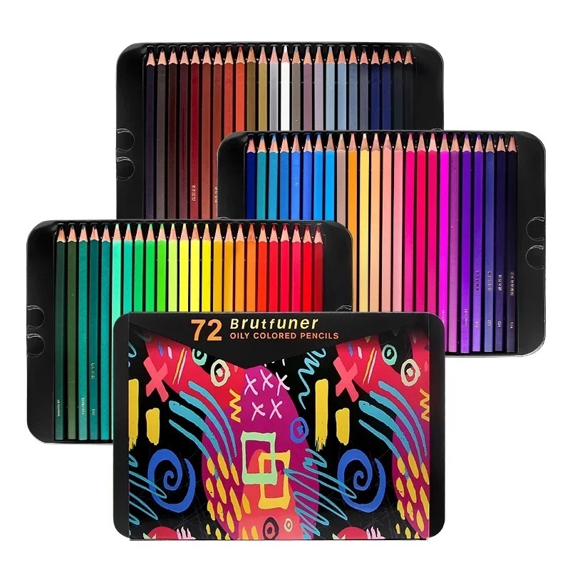 

brutfuner oil pencil color/pensil warna tin case 72clr