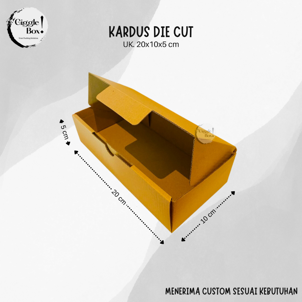 

Kardus baru Die Cut uk. 20x10x5 cm