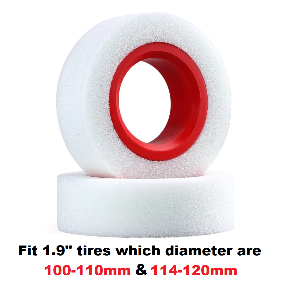 Inner Foam 1.9 Inch 100 110mm 114 120mm Tires Dual Stage TPE Foam 2pcs RC Crawler Axial SCX10 90046 