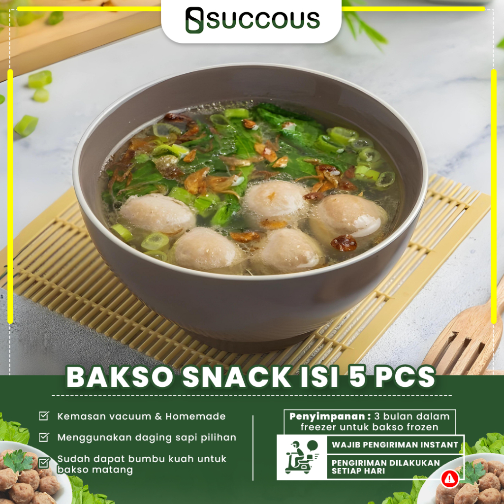 

Bakso Sapi Succous Baso Snack Frozen Food Homemade Include Bumbu Kuah Isi 5 Pcs Kemasan Praktis Halal