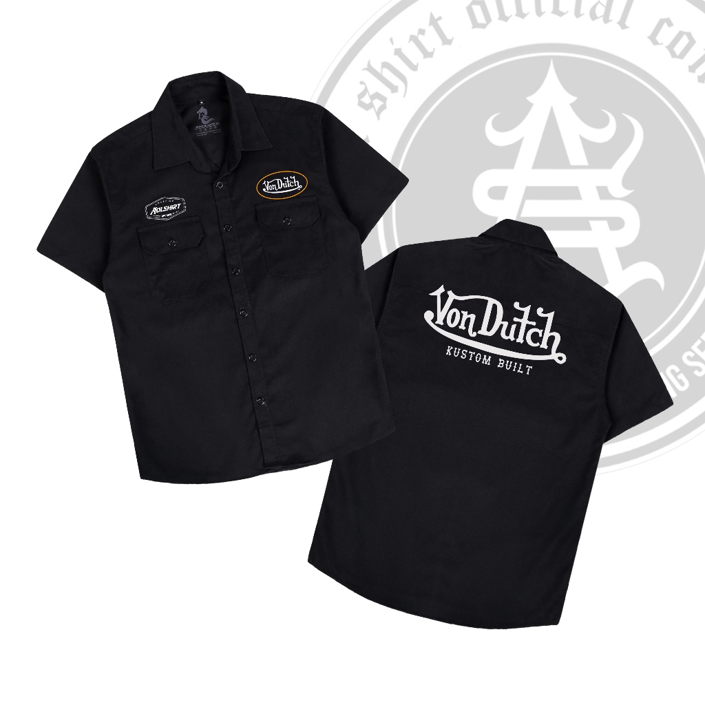VONDUCTH Workshirt Keren / Kemeja Workshirt Pria Hitam / AOLSHIRT