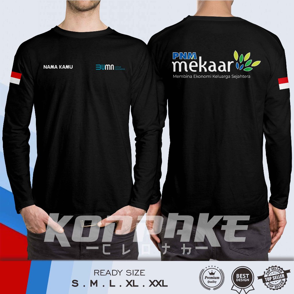 Kaos PNM MEKAAR Gratis Nama Kamu Lengan Panjang Baju Distro