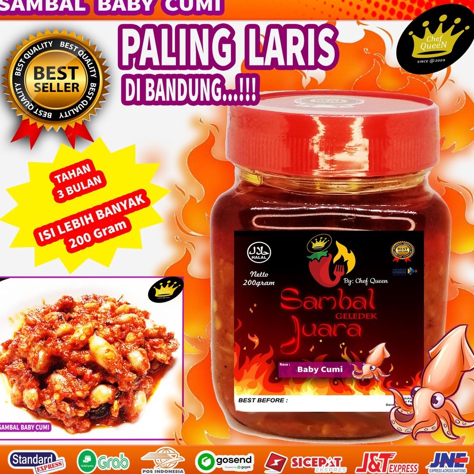 

TERMURAH Sambal Baby CUMI Sambel pedas Asin Cabe Cabai bawang extra hot ulek Makanan Siap Saji 2gr