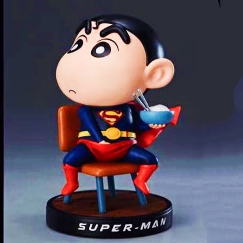 Miniatur Pajangan Sincan Lucu Action Figure Crayon Sincan Superman Spiderman sincan