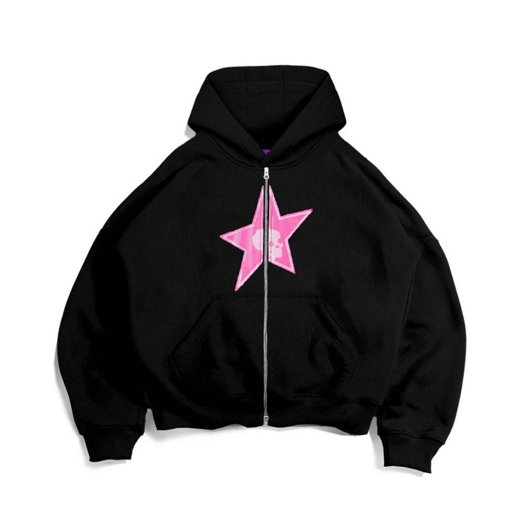 Zip Hoodie Boxy oversize Fillingstreet - Ziiggy Black