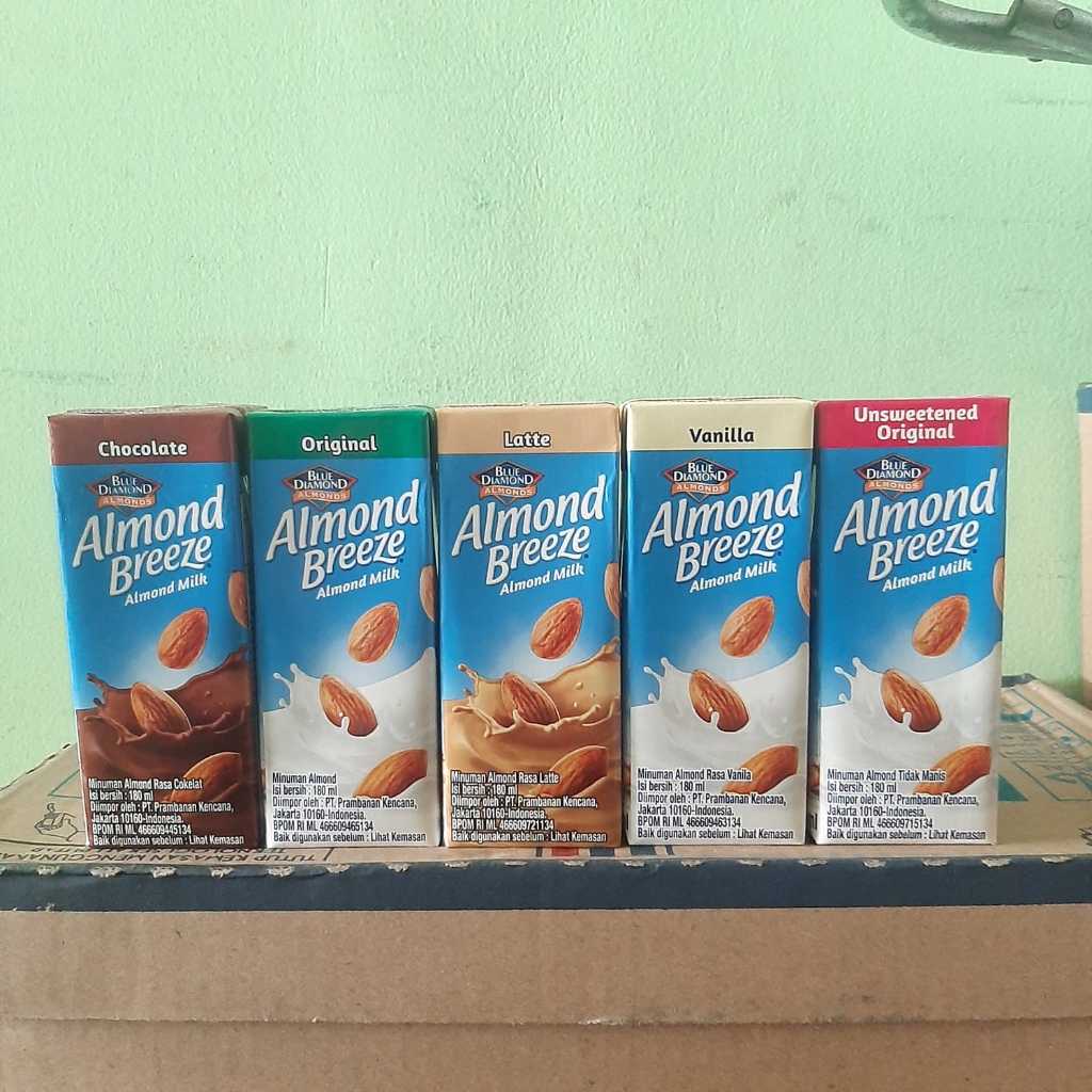 

blue diamond almond breeze milk varian rasa kemasan coklat original latte vanilla vanila unsweteened