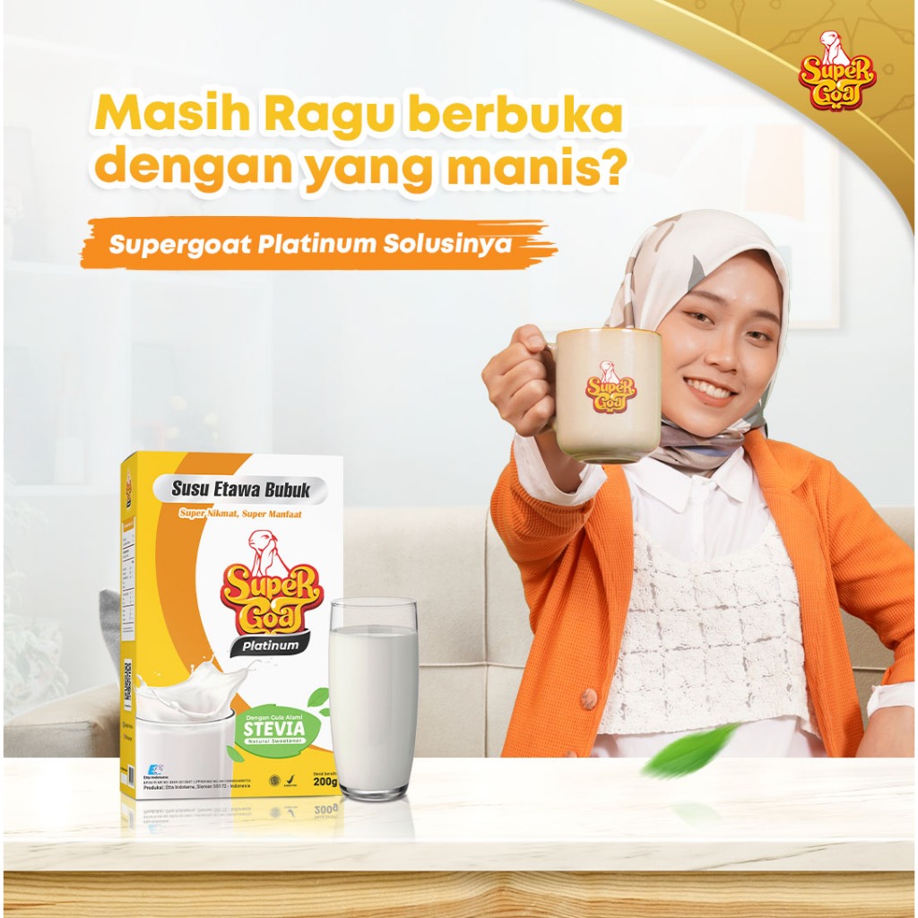 

Super Goat Bahan Pokok Susu Etawa Bubuk Dan Gula Stevia Alami 1 Box