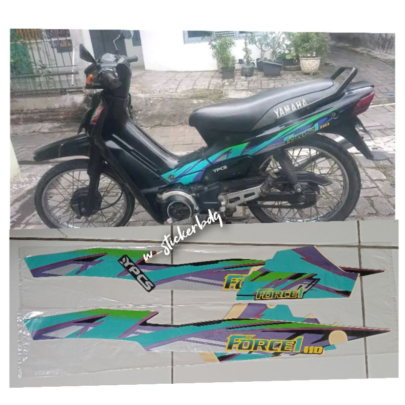 Striping Lis Yamaha Force 1 Force One 1994 Hitam Hijau
