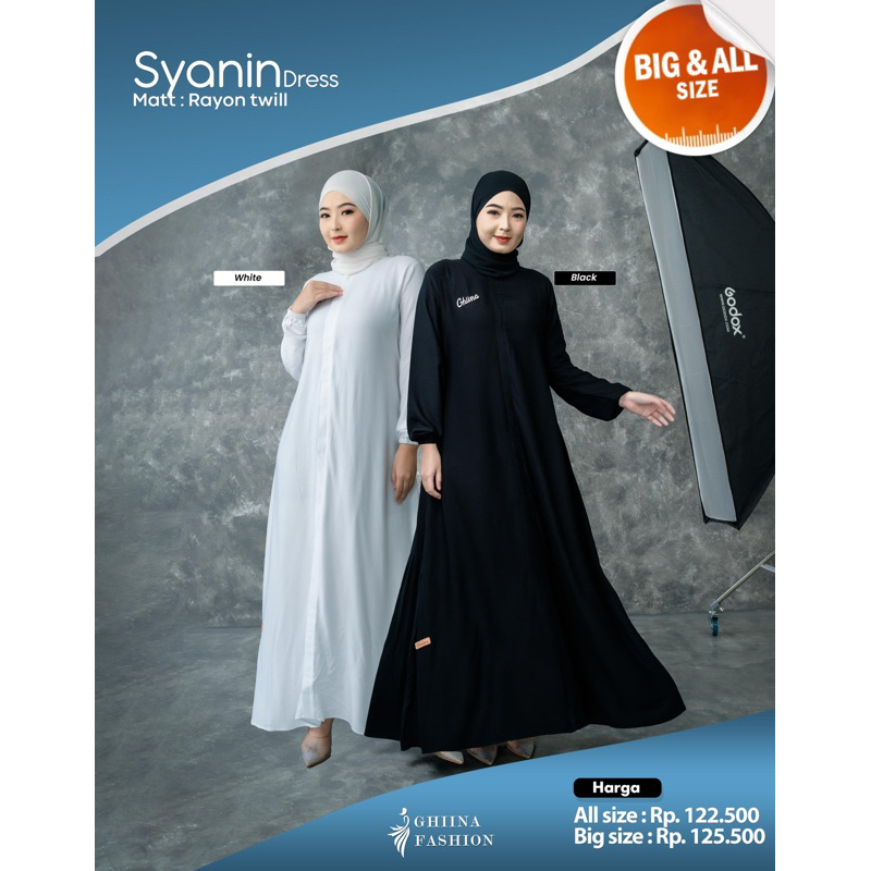 SYANIN DRESS | DRESS RAYON | BLACK & WHITE SERIES | GAMIS