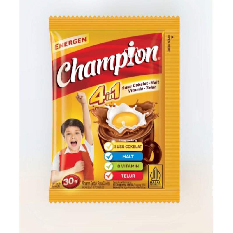 

Energen Champion 4 in 1, 30 gram, susu coklat, 10 saset, Gratis sendok selama persediaan masih ada