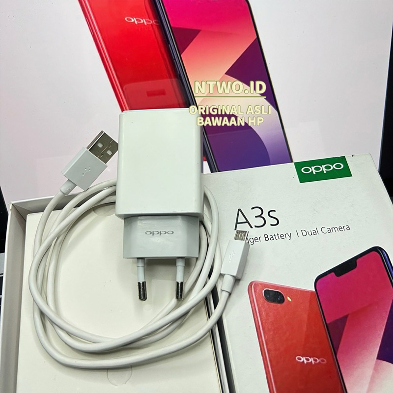 CAS CHARGER OPPO A3S ORIGINAL BAWAAN HP SUPPORT OPPO F1