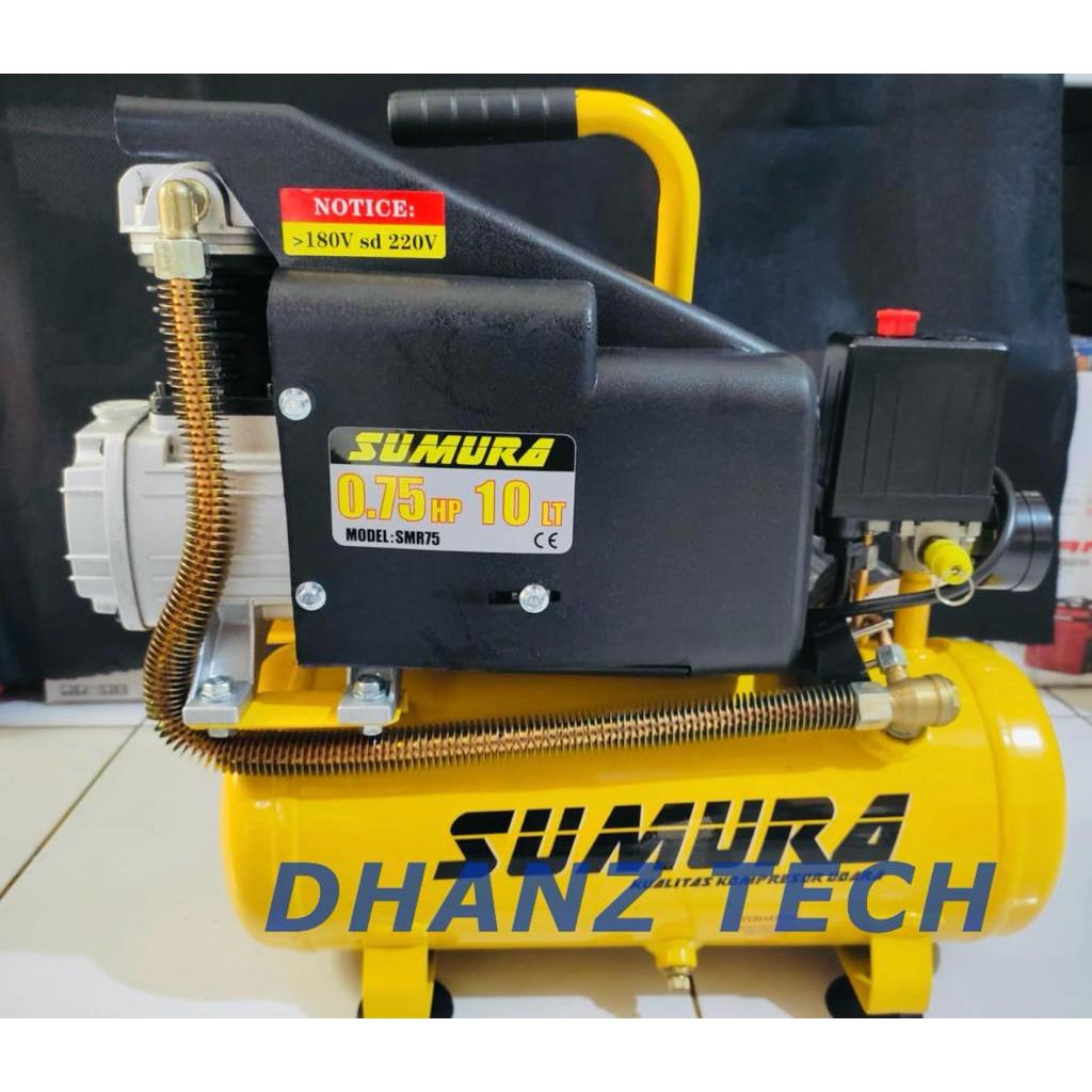 KOMPRESOR ANGIN 3/4 HP SUMURA SMR-75 / COMPRESOR 10 LITER 0,75 HP KOMPRESOR SUMURA 0.75 PK KOMPRESOR