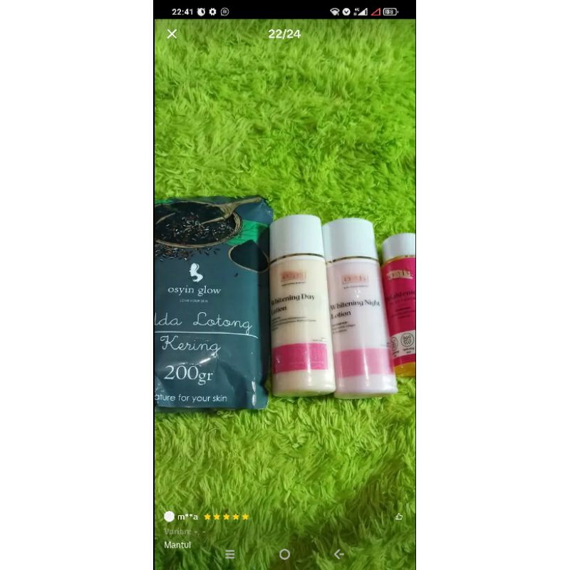 PAKET HB LOTION SIANG MALAM+TONER+LULUR 200G OSYIN GLOW