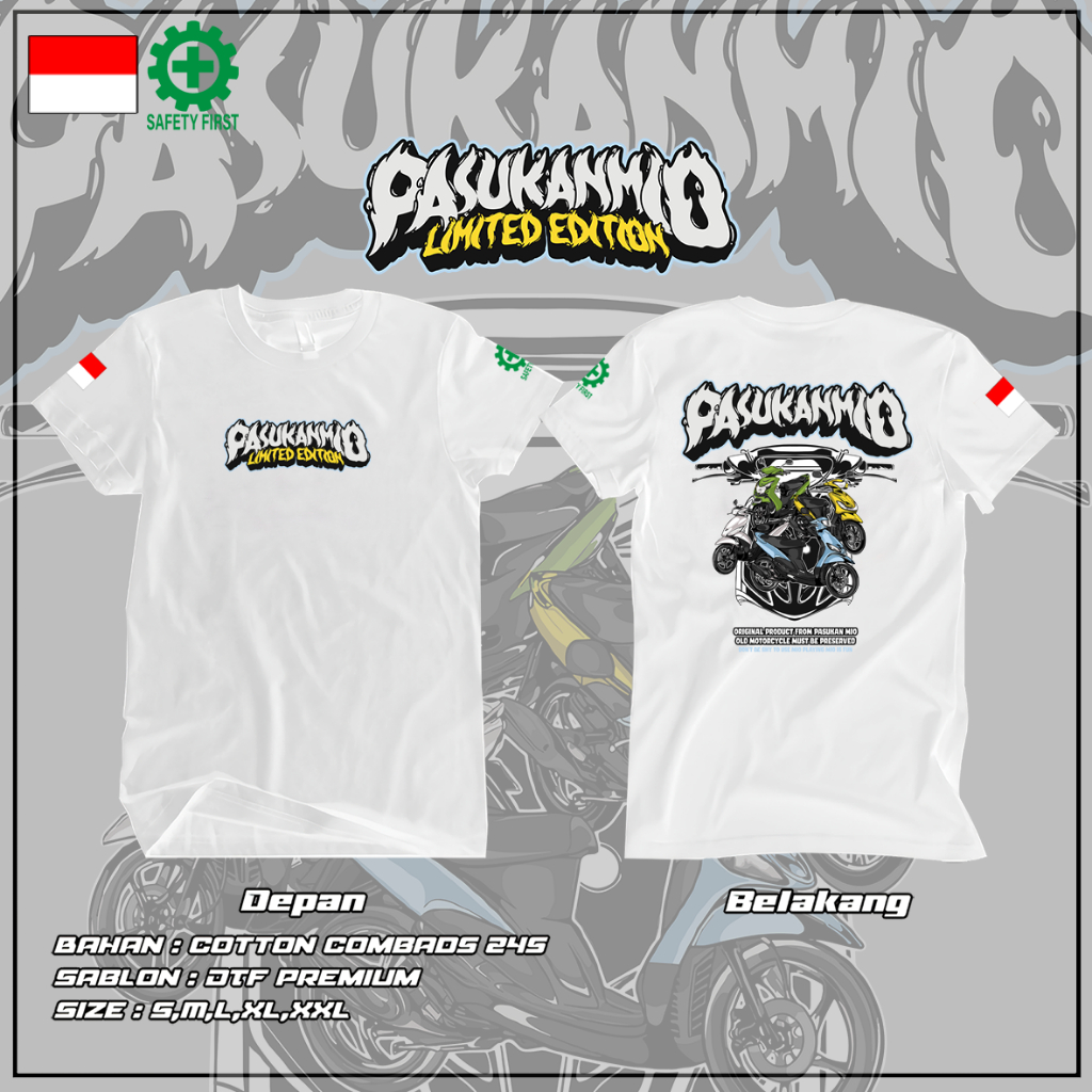 [Bisa COD] Kaos Motif Yamaha Mio New Original Merchandise | Kaos Katun 24s Asli | Baju PASUKAN MIO L