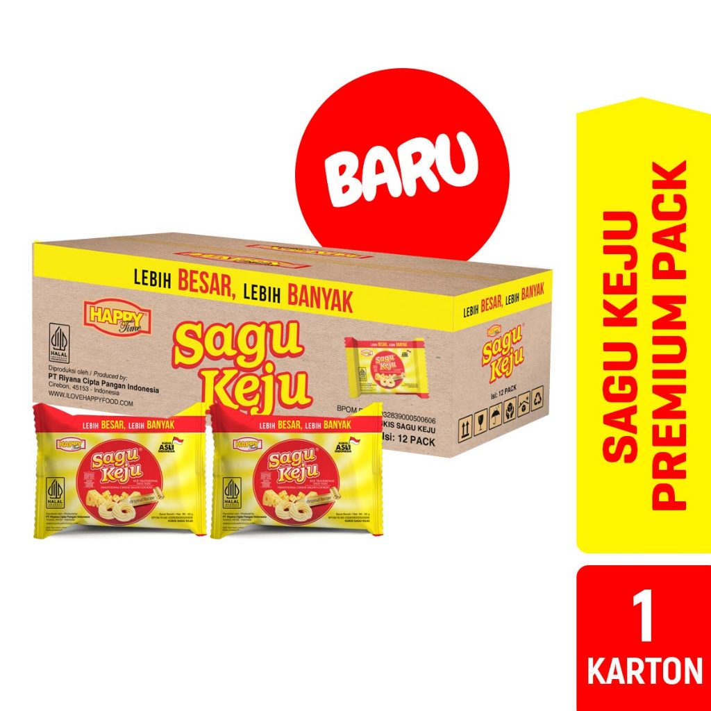 

Happy Time Sagu Keju Premium Pack (1 Karton Isi 12 Pack)