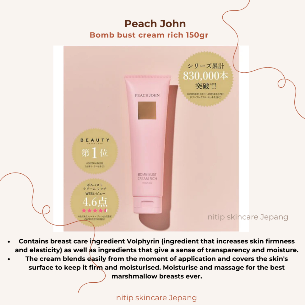 PO Jepang-- peach john hipurun white cream, scrub, bust cream original japan