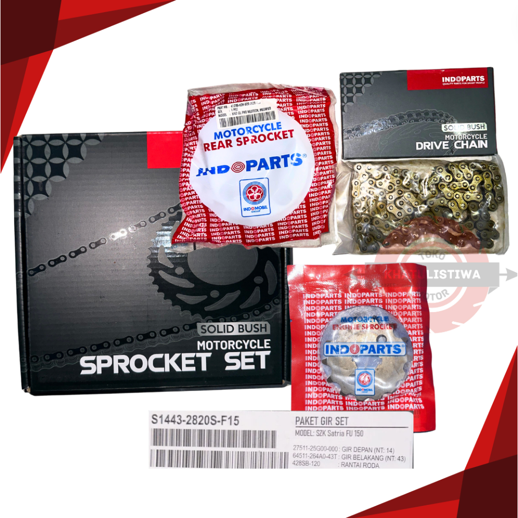 GIR SET GEAR PAKET SATRIA FU LAMA / SATRIA FU 150 INDOPARTS ORIGINAL 100%