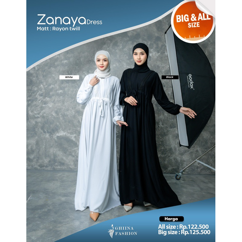 ZANAYA DRESS | DRESS RAYON | GAMIS | BLACK & WHITE SERIES