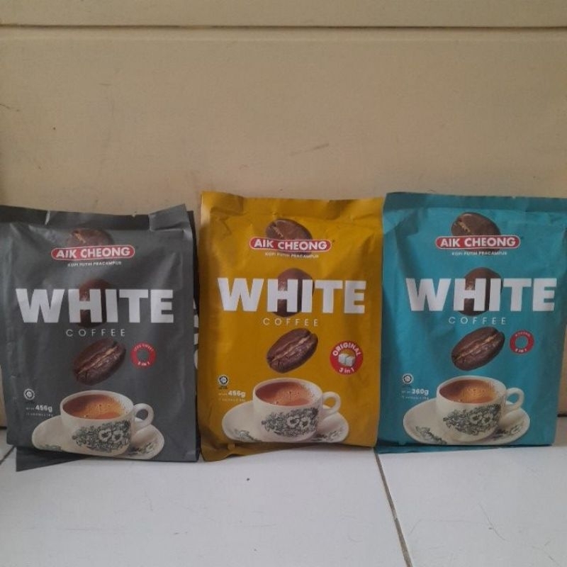 

AIK CHEONG WHITE COFFEE LESS SWEET / ORIGINAL / KOSONG ISI 12 SACHETS