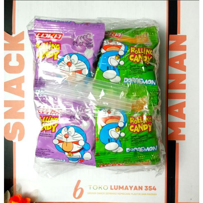 

permen gulung / rolling candy seperti youka roll doraemon 1 bungkus isi 20 pcs x 5 gram