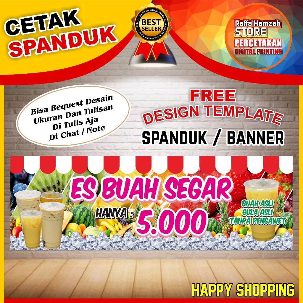 Banner Spanduk Backdrop Es Buah Segar/ Banner Es Buah Segar / SpandukEs Buah Segar