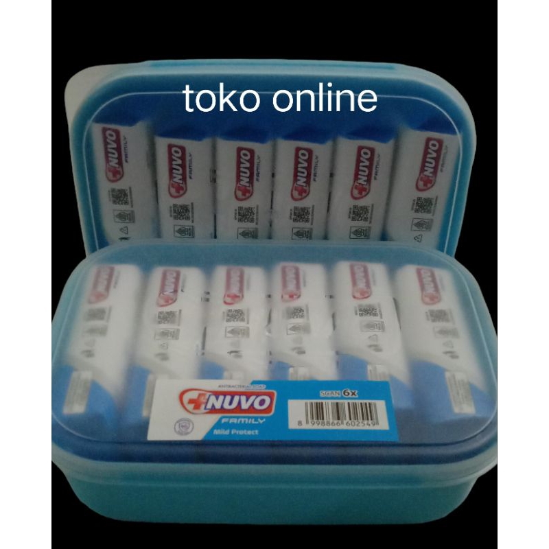 Sabun NUVO Batang 6x76g Free Tepak Makan.Sabun Mandi
