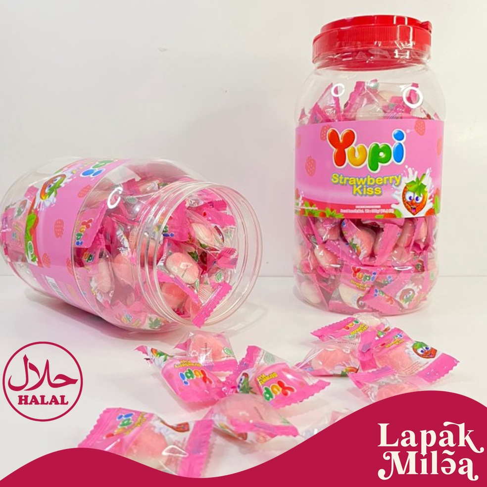 

Good Order YUPI LOVE TOPLESJAR CANDY STRAWBERRY KISS Isi 125pcs