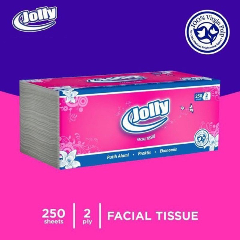 (COD) Tisu Jolly Tisue Facial 250Sheets 2ply Praktis Alami